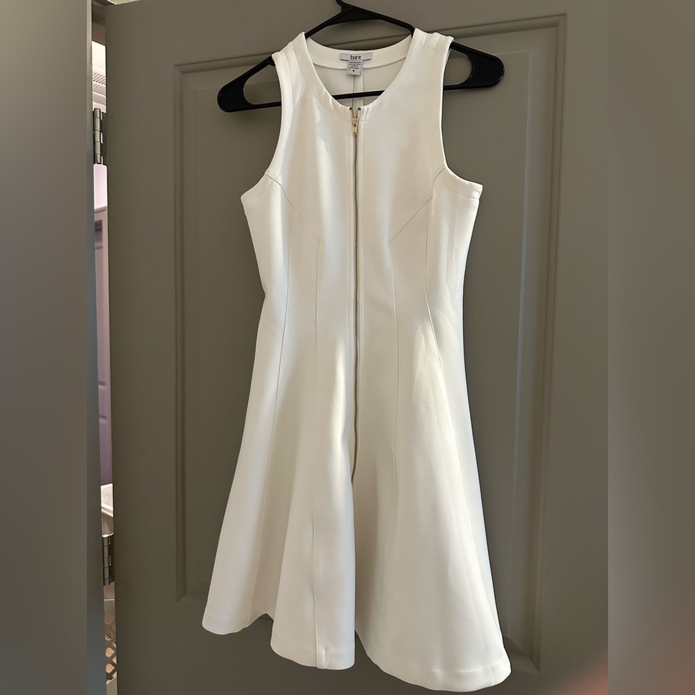 Bar III washed white zipper dress NWT